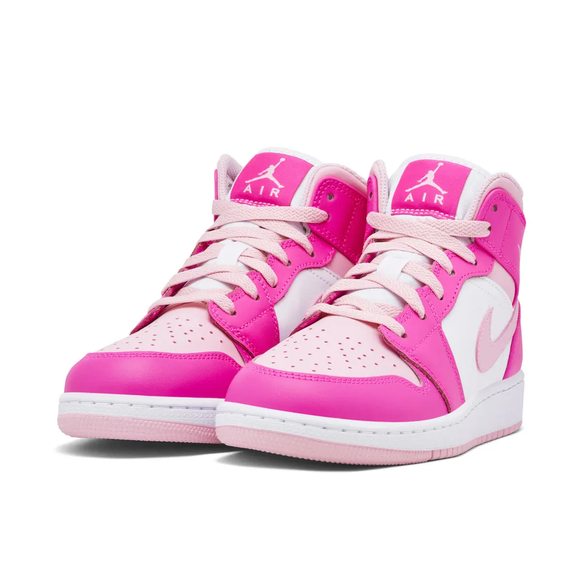 shock - absorbing inserts dirt - path running shoes Jordan 1 Mid Fierce Pink (GS)