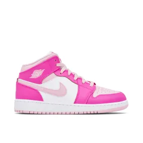 running in a bay area shoes stretchy flexibility Jordan 1 Mid Fierce Pink (GS)