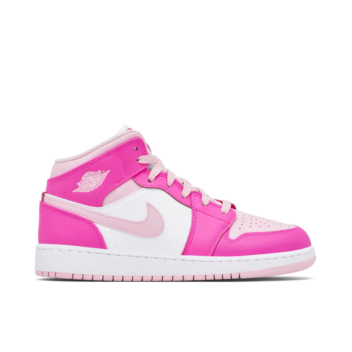 Jordan 1 Mid Fierce Pink (GS) Flex Fit running for team building