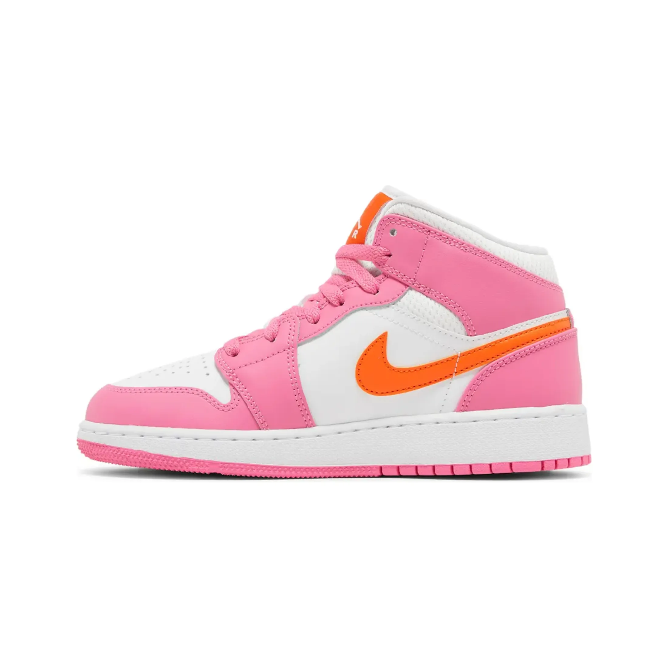 Jordan 1 Mid Pinksicle Safety Orange (GS) mid - top shoes breathable nylon shoes