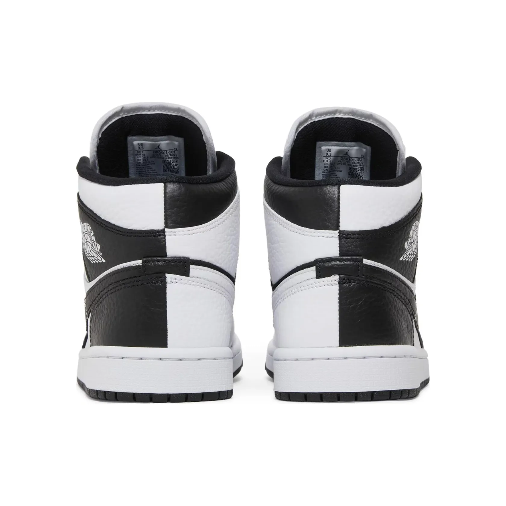 Ergonomic shoe design Jordan 1 Mid Split Black White (Women's)