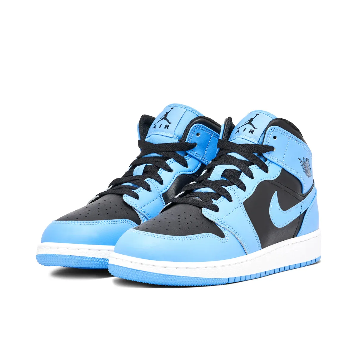 Jordan 1 Mid University Blue Black (GS) ElasticLaces