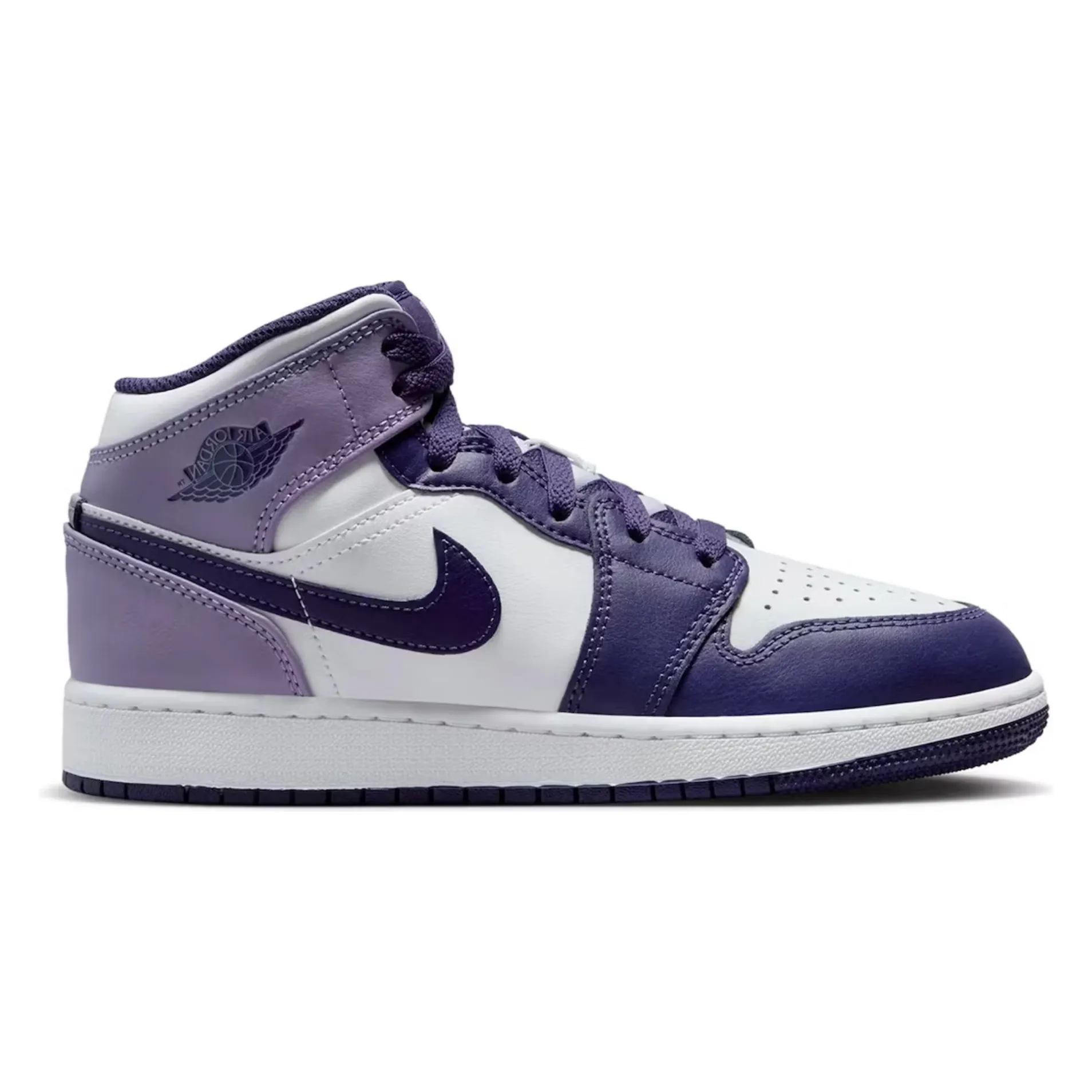 practical - elegance Jordan 1 Mid White Sky J Purple (GS)