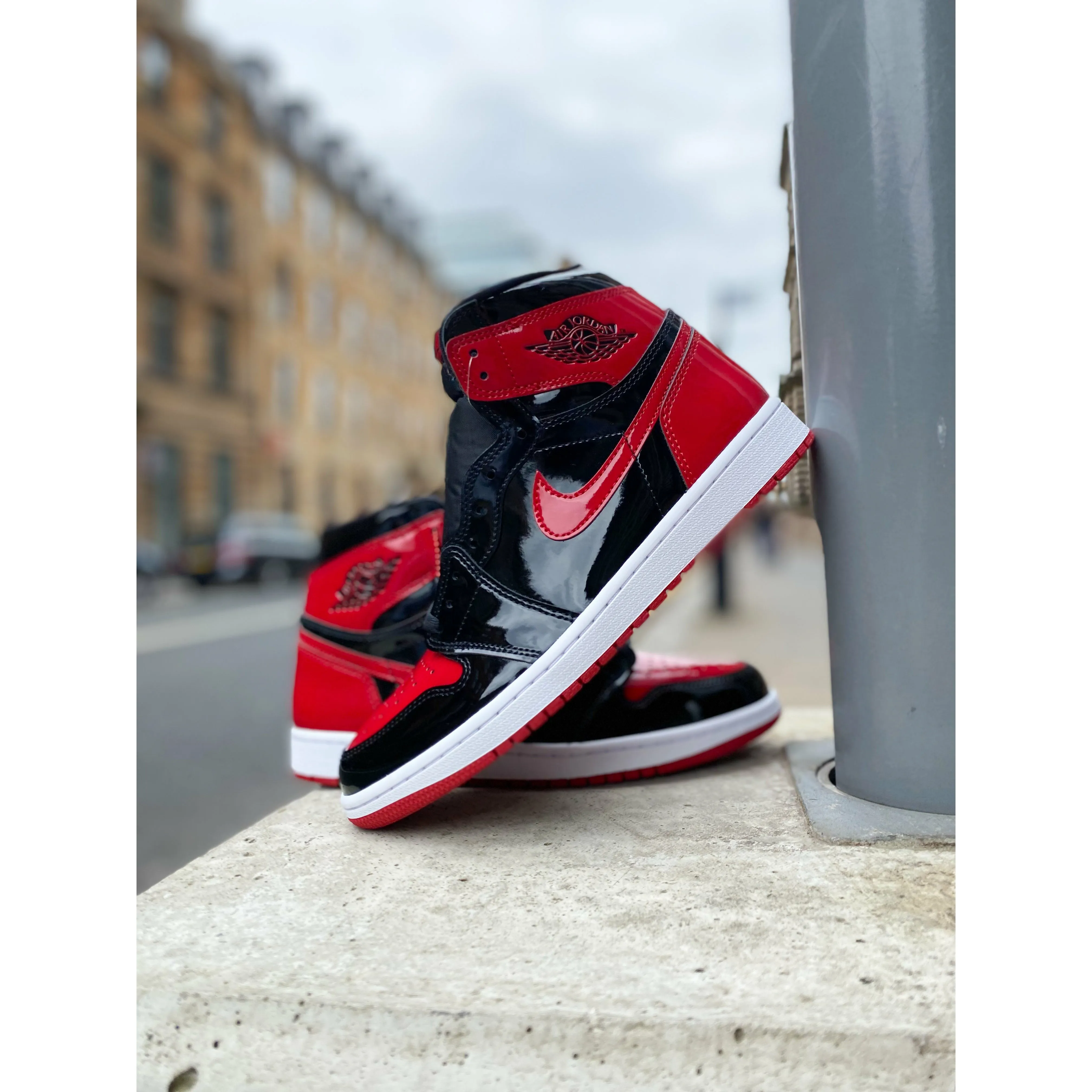 Jordan 1 Retro High OG Patent Bred SyntheticUpper dance shoes