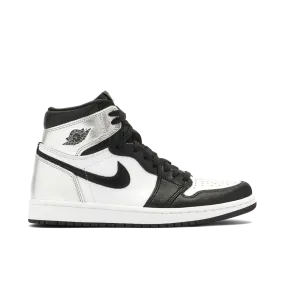 Color run winter running Jordan 1 Retro High Silver Toe (W)