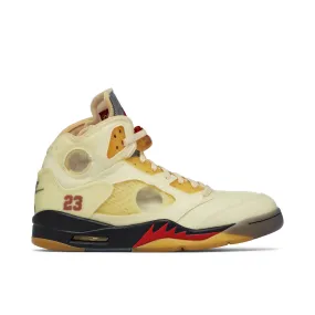 lightweight design shoes flat - footed Jordan 5 Retro OFF-WHITE Sail