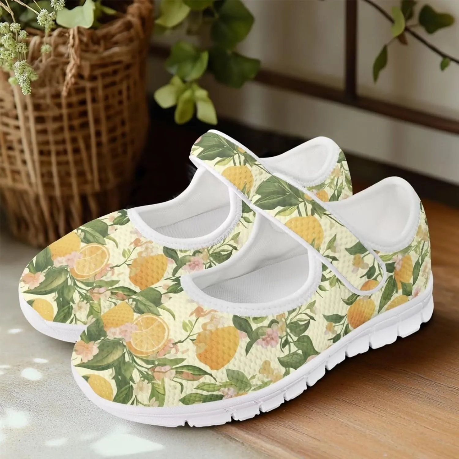 JoyLamoria Womens Comfort Flats Cute Mary Jane Shoes Colorful Dachshund Printed Walking Shoes Ultra Light Wide Fashion Sneakers
