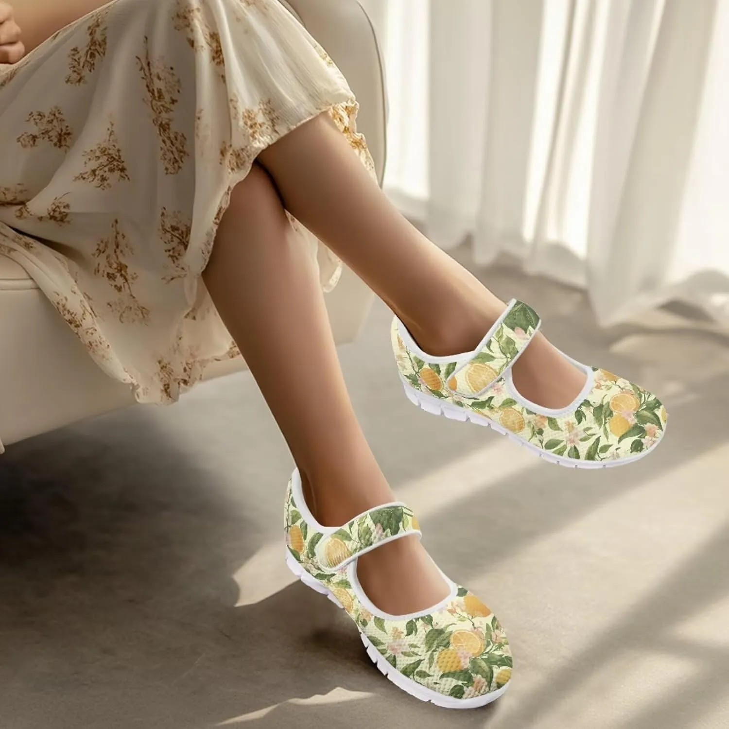 JoyLamoria Womens Comfort Flats Cute Mary Jane Shoes Colorful Dachshund Printed Walking Shoes Ultra Light Wide Fashion Sneakers