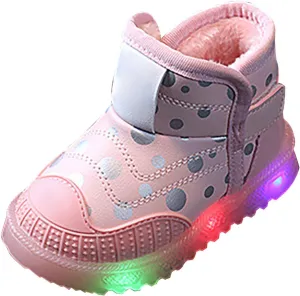 Kids LED Light Up Shoes Baby Girls Boys Breathable Flashing Slip-On Sneakers Shiny Luminous Trainers for Toddler Gifts