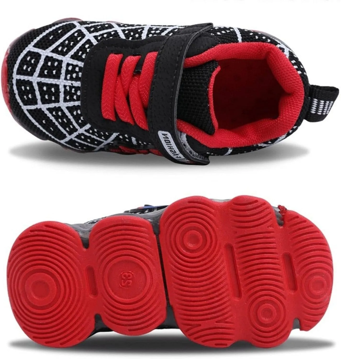 Kids Light Up Shoes Toddler Boys Girls LED Luminous Running Trainers Cartoon Mesh Breathable Sports and Walking Sneaker