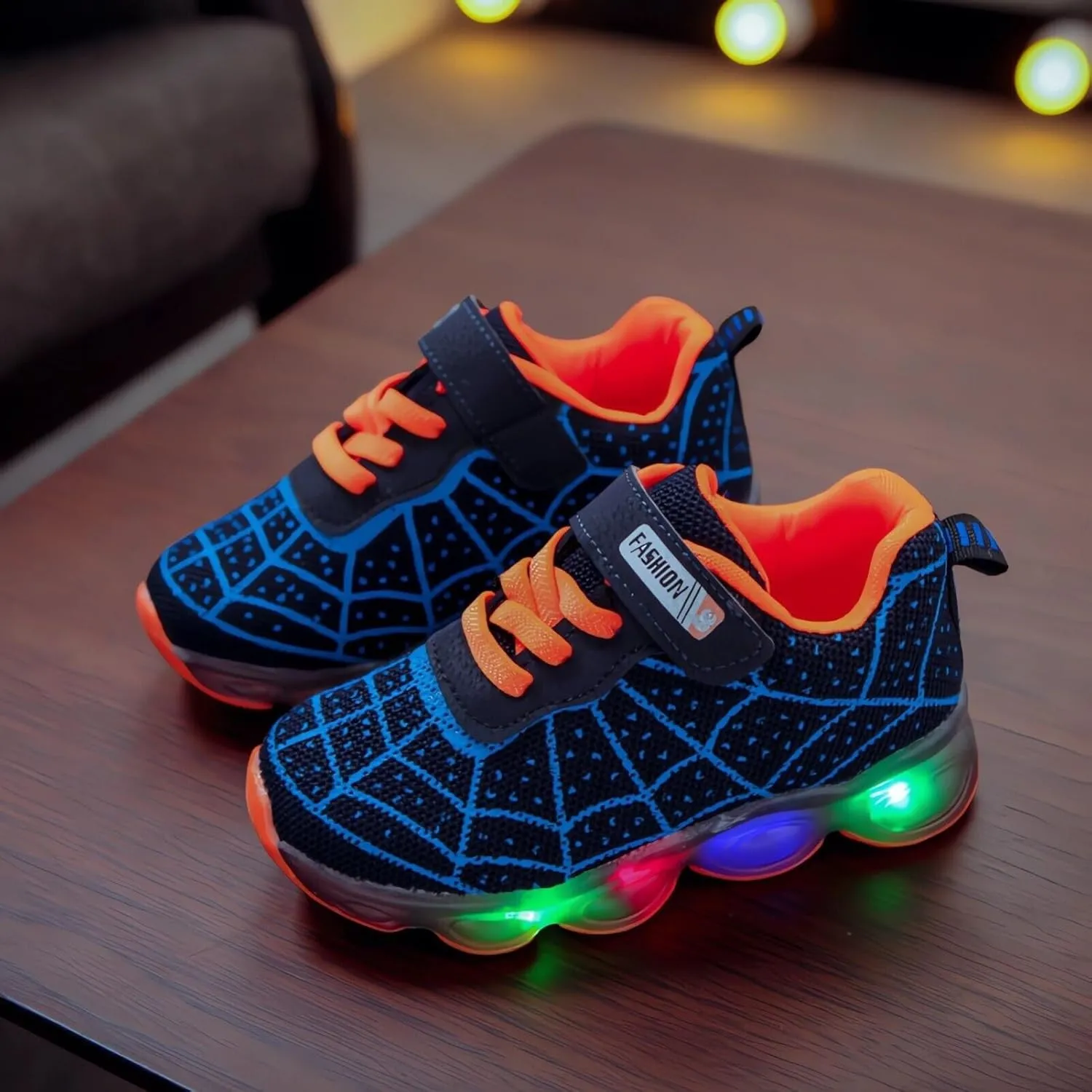 Kids Light Up Shoes Toddler Boys Girls LED Luminous Running Trainers Cartoon Mesh Breathable Sports and Walking Sneaker