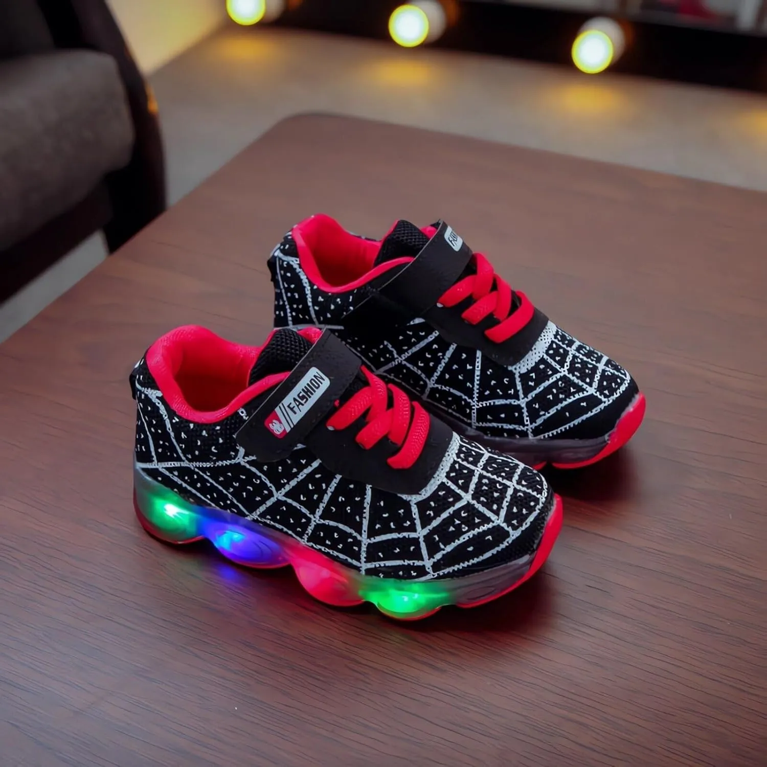 Kids Light Up Shoes Toddler Boys Girls LED Luminous Running Trainers Cartoon Mesh Breathable Sports and Walking Sneaker