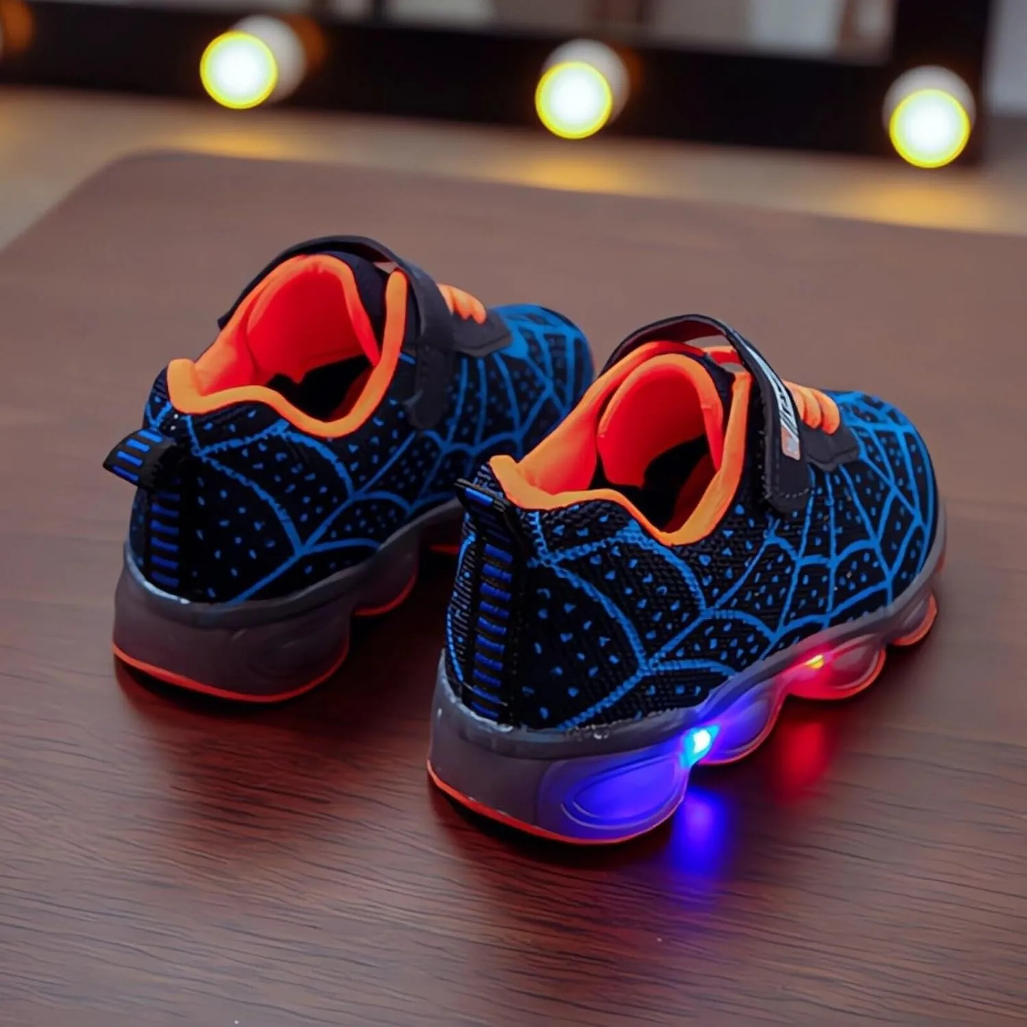 Kids Light Up Shoes Toddler Boys Girls LED Luminous Running Trainers Cartoon Mesh Breathable Sports and Walking Sneaker