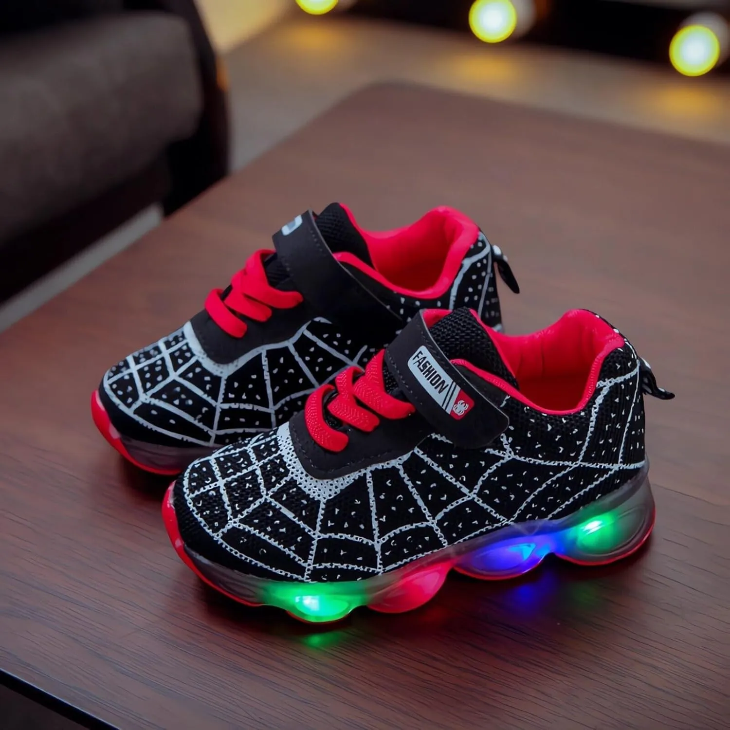 Kids Light Up Shoes Toddler Boys Girls LED Luminous Running Trainers Cartoon Mesh Breathable Sports and Walking Sneaker