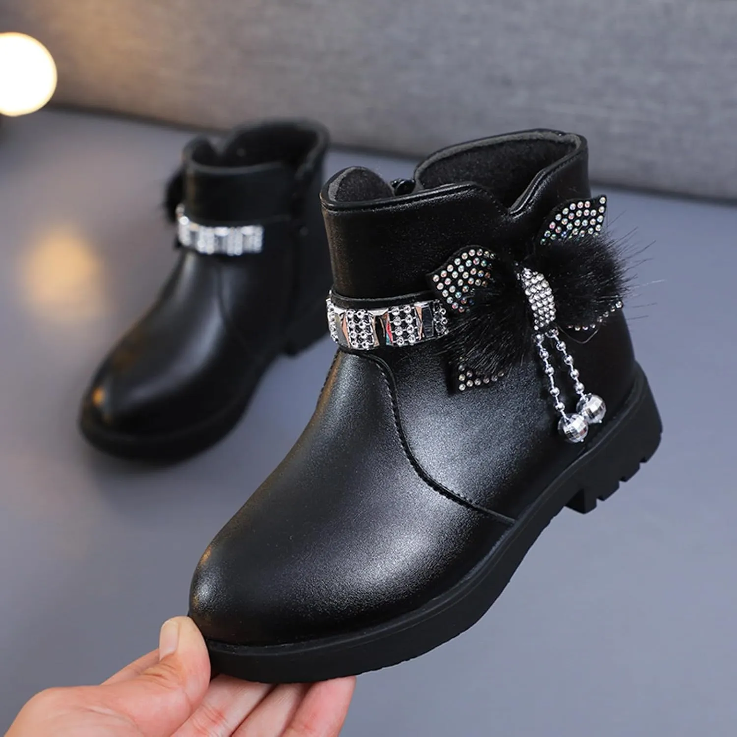 Kids Little Big Girls Boots Lace-Up/Zipper Outdoor Ankle Shoes Ankle Boots Toddler Winter boots Size 2 3 4 5 6 7 8