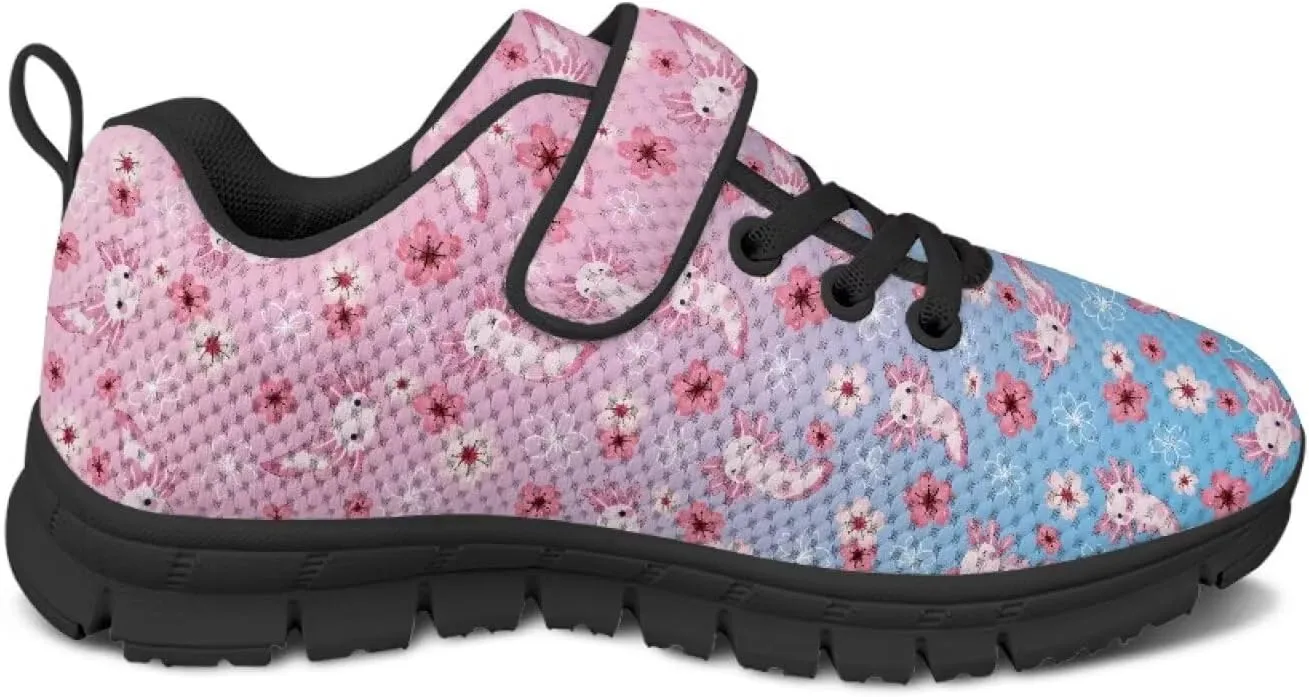 Kids Unisex Tennis Running Shoes Breathable Soft Walking Sneakers for Boys Girls Elastic Cushioned Travel Shoe for Kids Size 11-15 Black Sole