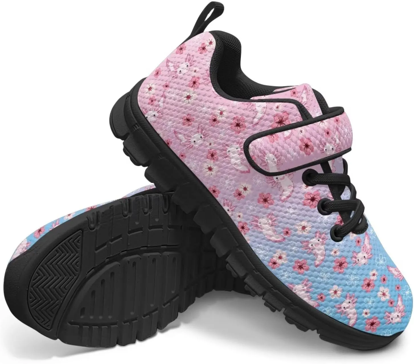 Kids Unisex Tennis Running Shoes Breathable Soft Walking Sneakers for Boys Girls Elastic Cushioned Travel Shoe for Kids Size 11-15 Black Sole