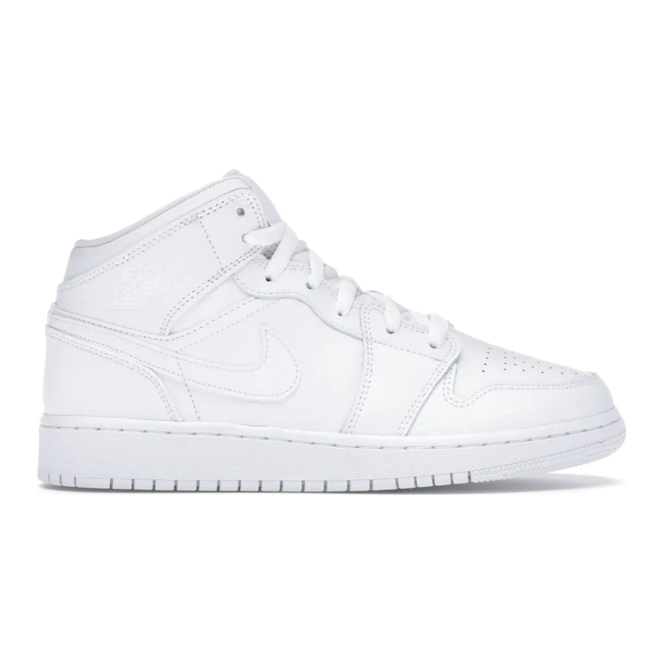 innovation - brand shoes textured - finish shoes Jordan 1 Mid Triple White (GS)