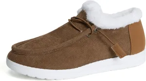 Lausiuoe Snow Boots For Women Cute Fur Lined Classic Fuzzy Fashion Winter Slip On Ankle Booties Fashion Warm Shoes Loafers