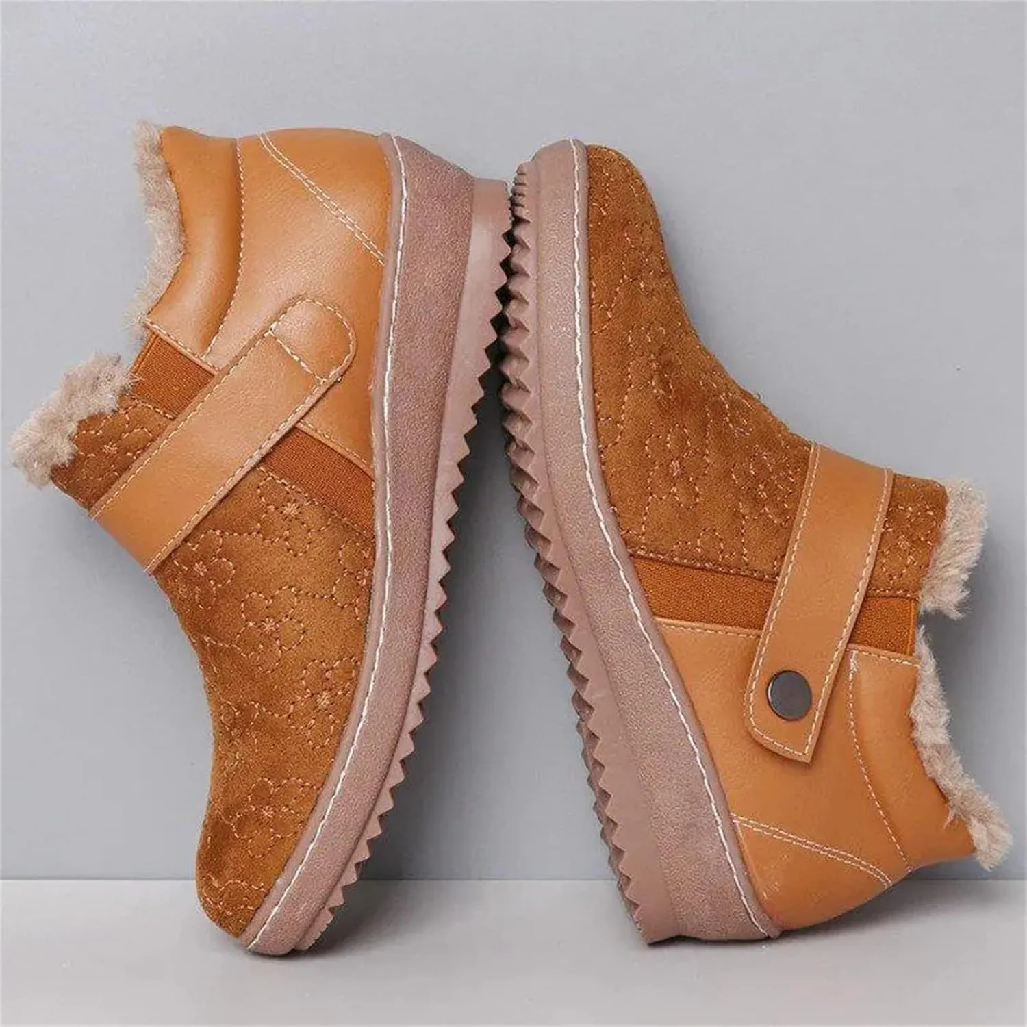 Lausiuoe Snow Boots For Women Cute Fur Lined Fuzzy Ankle Booties Winter Warm Shoes Silp On Comfortable Casual Fashion Loafers