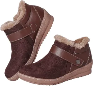 Lausiuoe Snow Boots For Women Cute Fur Lined Fuzzy Ankle Booties Winter Warm Shoes Silp On Comfortable Casual Fashion Loafers