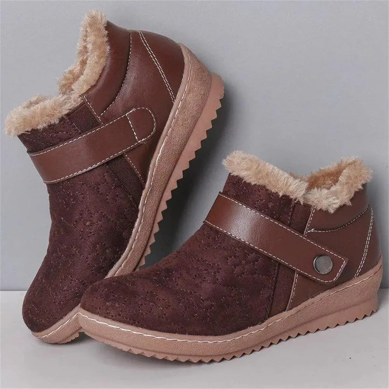 Lausiuoe Snow Boots For Women Cute Fur Lined Fuzzy Ankle Booties Winter Warm Shoes Silp On Comfortable Casual Fashion Loafers