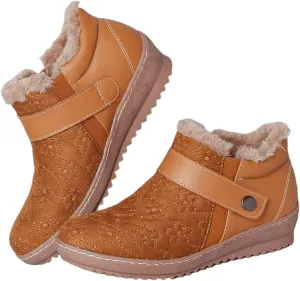 Lausiuoe Snow Boots For Women Cute Fur Lined Fuzzy Ankle Booties Winter Warm Shoes Silp On Comfortable Casual Fashion Loafers