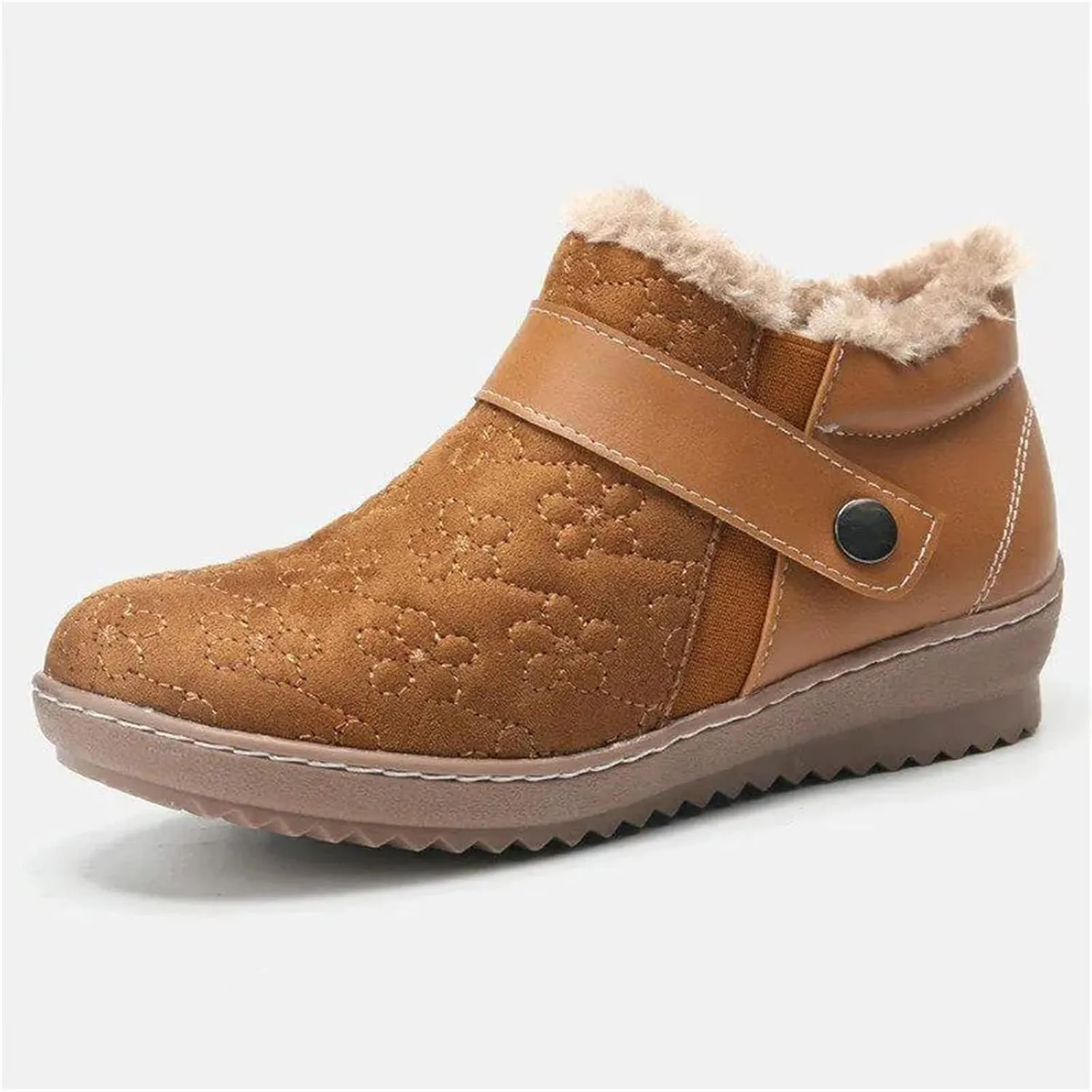 Lausiuoe Snow Boots For Women Cute Fur Lined Fuzzy Ankle Booties Winter Warm Shoes Silp On Comfortable Casual Fashion Loafers