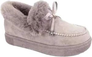 Lausiuoe Snow Boots For Women Wide Width Fluffy Fuzzy Ankle Booties Soft Memory Foam Pull on Fashion Casual Walking Shoes