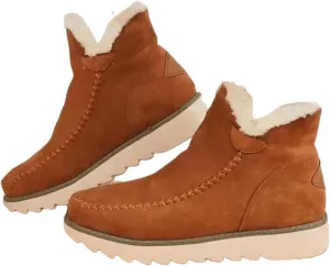 Lausiuoe Winter Dress Boots For Women 2024 Snow Boots with Fur Lined Warm Slip On Fashion Fuzzy Loafers Shoes Ankle Booiets