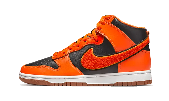 Dunk High University Chenille Swoosh Safty Orange Bold Details Ankle Support Features