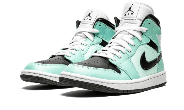 Dynamic Arch Harness Lace Up Style Air Jordan 1 Mid Aqua Blue Tint
