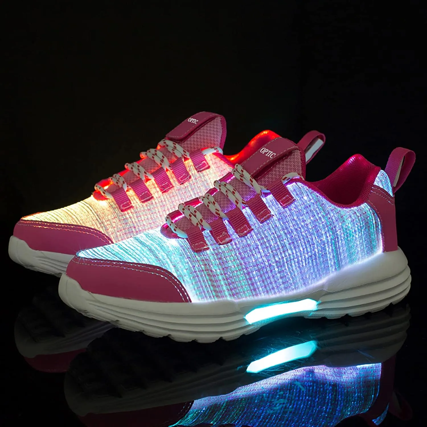 LED Fiber Optic Shoes Light Up Sneakers for Women Men Luminous Trainers Flashing Shoes for Festivals, Christmas, Halloween, New Year Party with USB Charging,