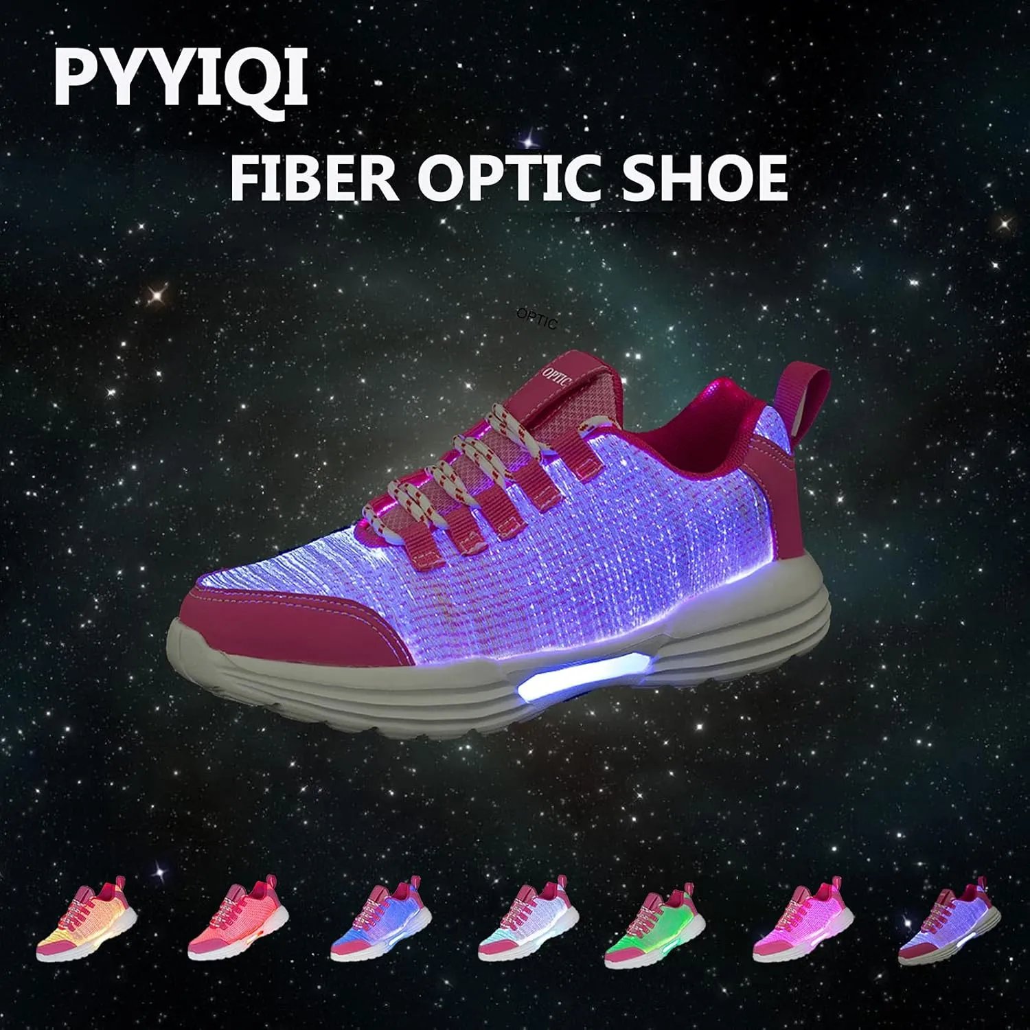 LED Fiber Optic Shoes Light Up Sneakers for Women Men Luminous Trainers Flashing Shoes for Festivals, Christmas, Halloween, New Year Party with USB Charging,