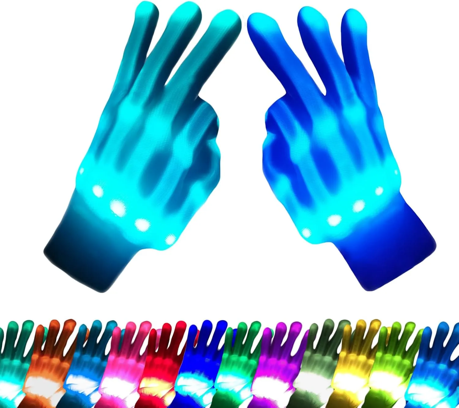 LED Gloves 12 Colors Girls Boys Toys Age 6-8 8-12 Years Old Kids Easter Gifts stocking stuffers Light Up Gloves Cool Fun Costumes for Halloween Christmas Carnival Birthday Parties (1 Pair M)