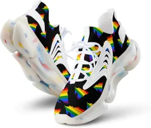 LGBT Flag Map of Nicaragua Men's Running Shoes Lightweight Walking Shoe Breathable Sneaker 12women/10men（EUR44）