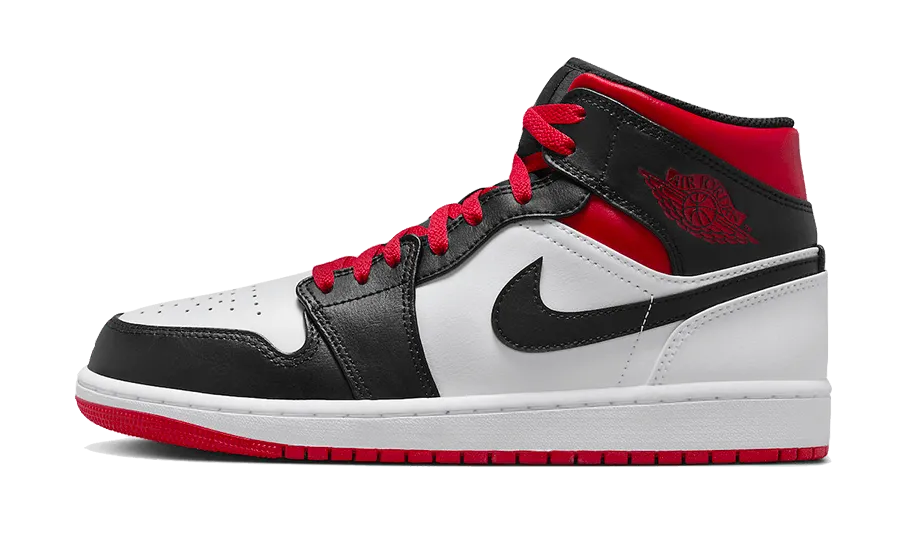 Air Jordan 1 Mid Gym Red Black Toe Smooth Balance