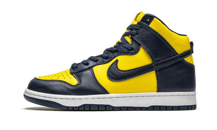 Dunk High Maize & Blue (Michigan) Thermoplastic Construction Easy Style