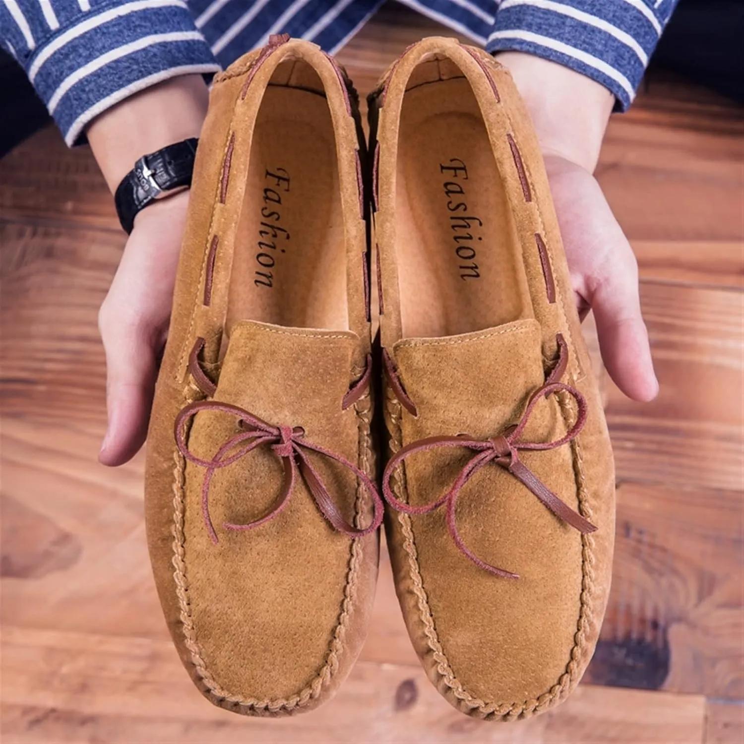 Loafers for Men Breathable Lightweight Boat Shoes Driving Loafers Leather Lightweight Comfortable Resistant Prom Outdoor Slip On