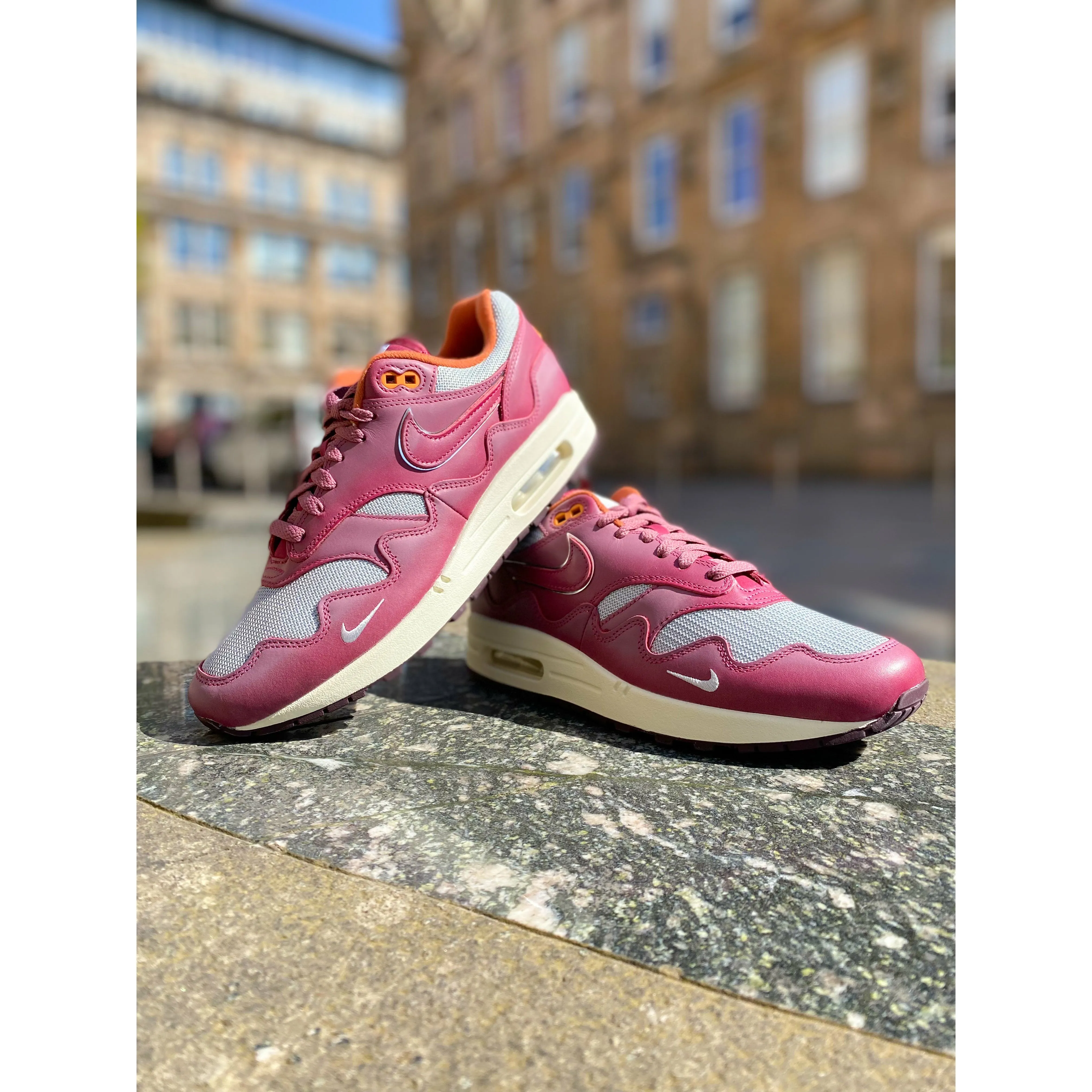 Nike Air Max 1 Patta Waves Rush Maroon (with Bracelet) Supportive structure