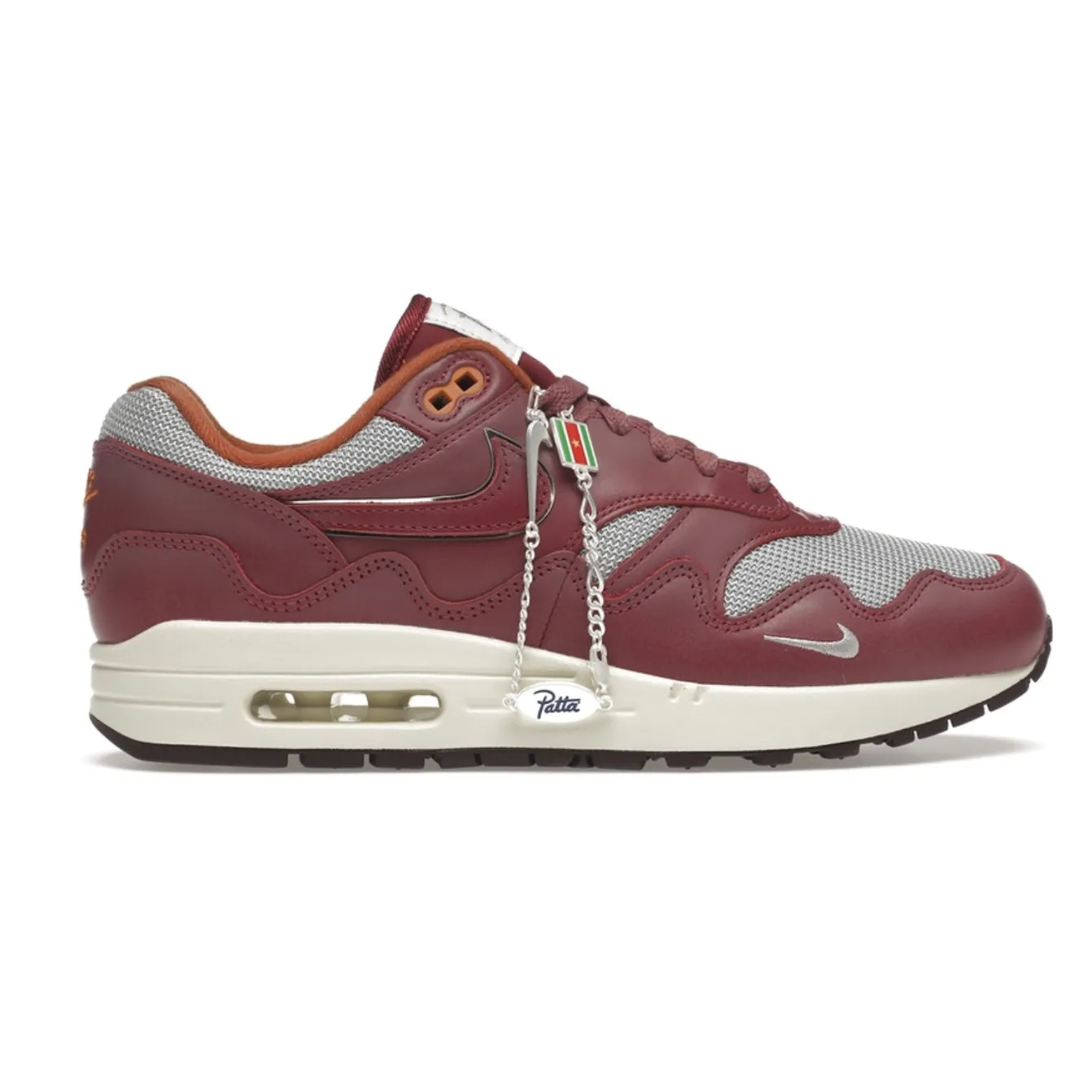 Quick Speed Nike Air Max 1 Patta Waves Rush Maroon (with Bracelet)