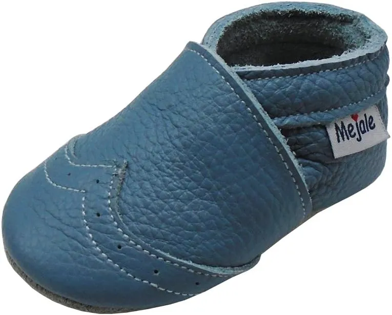 Mejale Baby Shoes Soft Sole Leather Crawling Moccasins Infant Toddler Crib Slippers
