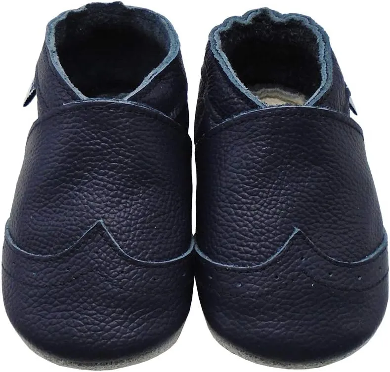 Mejale Baby Shoes Soft Sole Leather Crawling Moccasins Infant Toddler Crib Slippers