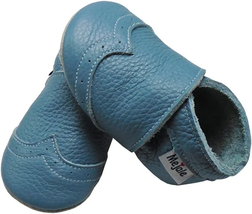 Mejale Baby Shoes Soft Sole Leather Crawling Moccasins Infant Toddler Crib Slippers