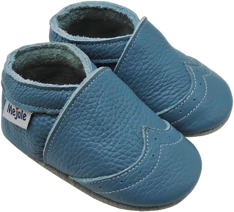 Mejale Baby Shoes Soft Sole Leather Crawling Moccasins Infant Toddler Crib Slippers