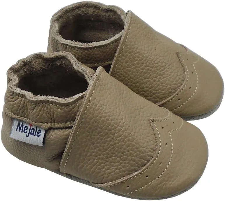 Mejale Baby Shoes Soft Sole Leather Crawling Moccasins Infant Toddler Crib Slippers