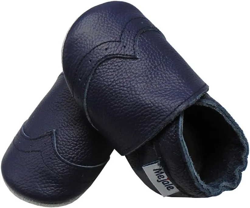 Mejale Baby Shoes Soft Sole Leather Crawling Moccasins Infant Toddler Crib Slippers