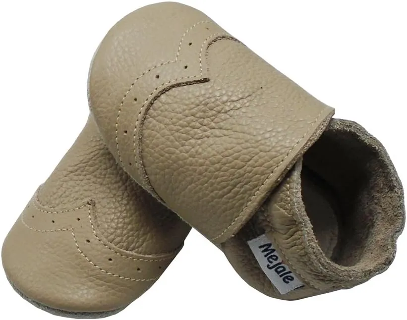 Mejale Baby Shoes Soft Sole Leather Crawling Moccasins Infant Toddler Crib Slippers