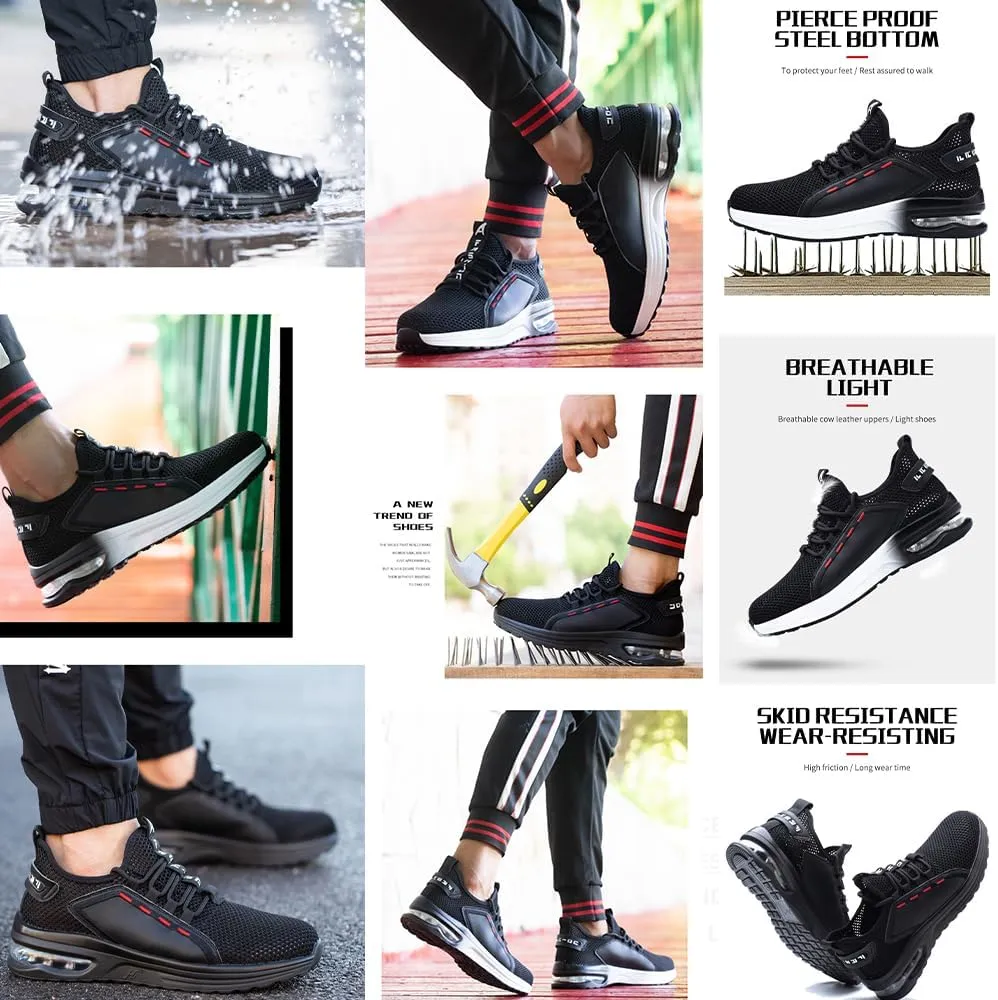 Men & Women's Ultra-Light Steel-Toe Breathable Work Armor - Slip Puncture-Proof Safety Sneakers for Construction|Warehouse Outdoor