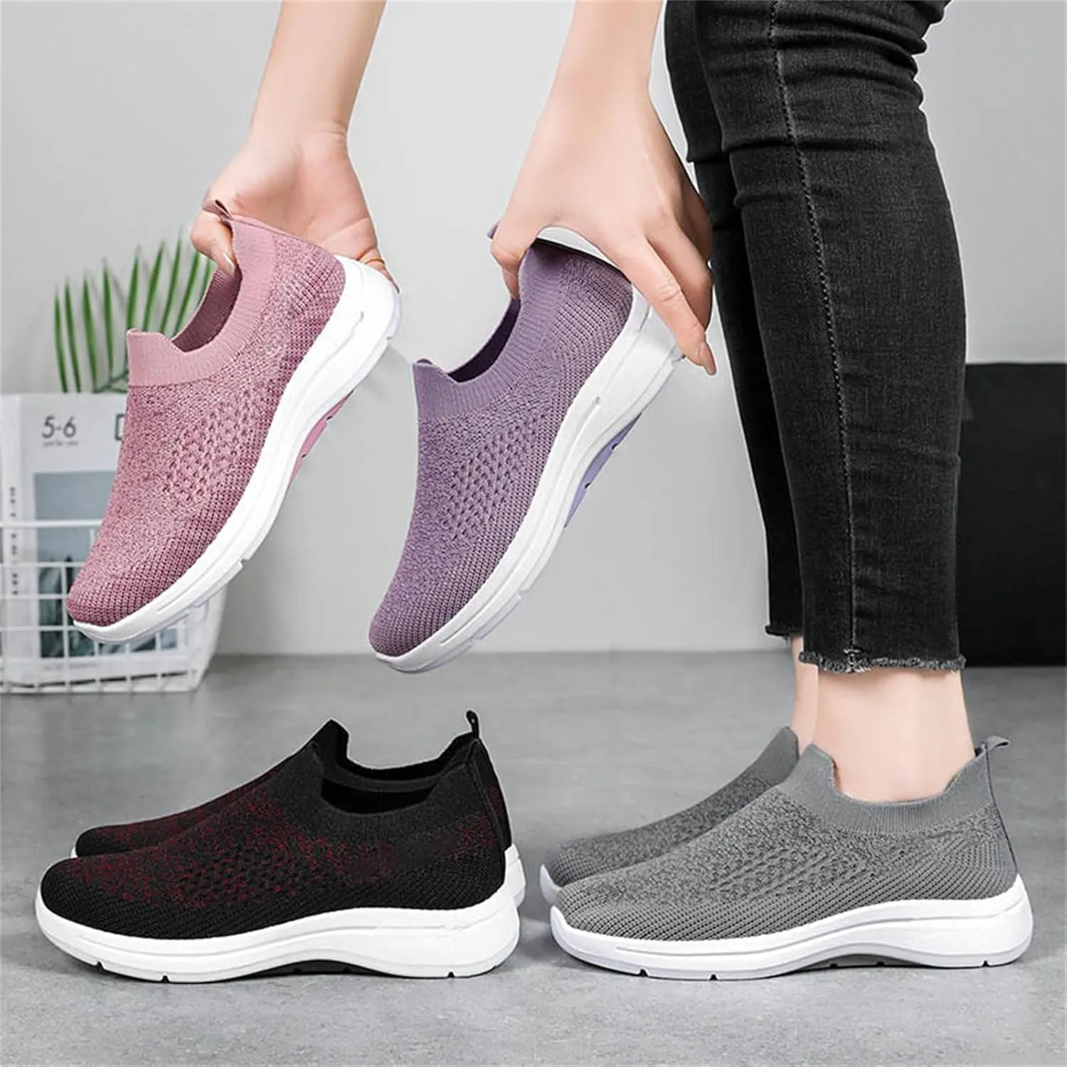 Men Mesh Sneaker Orthopedic Casual Sneaker with Arch Support Breathable Lightweight Comfortable Running Shoes Wide Width Walking Shoes